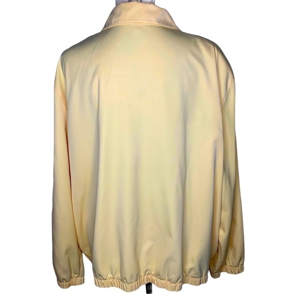 Alfred Dunner Women’s Pastel Yellow Beaded Zip Wind Breaker Jacket Coat Size 20 - Picture 3 of 15
